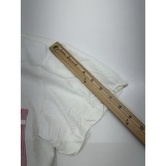 That's Me! Womens Top Size 3/4 White Short Sleeve Button Up Collared VTG - Picture 8 of 11